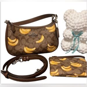 Coach Teri banana print shoulder bag and wristlet